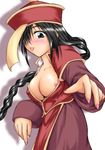  :p artist_request black_hair breasts cleavage grey_eyes jiangshi large_breasts munak nipples open_clothes open_shirt ragnarok_online shirt solo tongue tongue_out 