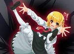  blonde_hair fang hair_ribbon necktie red_eyes red_neckwear ribbon rumia short_hair shouji_ayumu solo touhou 