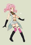  anya_alstreim breasts code_geass flat_chest full_body gloves knights_of_the_round_uniform midriff pink_hair plum_(arch) red_eyes sleeveless small_breasts solo thighhighs underboob 