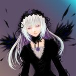  feathers long_hair miogrobin rozen_maiden solo suigintou white_hair wings 