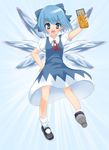  abacus bow cirno dress hair_bow mary_janes shoes shouji_ayumu socks solo touhou wings 