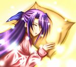  closed_eyes ginga_nakajima lyrical_nanoha mahou_shoujo_lyrical_nanoha_strikers pillow purple_hair sleeping solo 