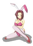  animal_ears bunny_ears bunnysuit code_geass kallen_stadtfeld leotard pantyhose pink_leotard solo zero_point 