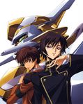  absurdres artist_request code_geass highres kururugi_suzaku lancelot_(code_geass) lelouch_lamperouge male_focus mecha multiple_boys 