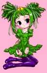  blush genderswap genderswap_(mtf) green_hair katamari_damacy pantyhose princess solo souno_tasuku the_prince 