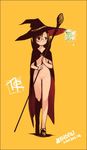  bottomless cape copyright_request fairy glasses hat legs ling_(cg_sky) solo staff witch witch_hat 