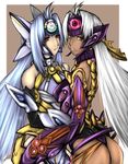  blue_hair dark_skin kos-mos red_eyes t-elos xenosaga 