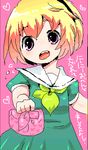  blonde_hair higurashi_no_naku_koro_ni houjou_satoko ichihaya lowres obentou oekaki short_hair solo 