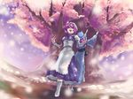  aryus bad_id bad_pixiv_id cherry_blossoms hat letty_whiterock multiple_girls purple_hair saigyou_ayakashi saigyouji_yuyuko snow touhou 