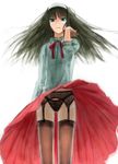  garter_belt kuroi lingerie panties solo thighhighs toono_akiha tsukihime underwear upskirt wind wind_lift 