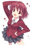  kushieda_minori mizuki_makoto oohashi_high_school_uniform red_eyes red_hair school_uniform solo toradora! 