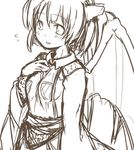  7010 copyright_request greyscale horns lowres monochrome short_hair sketch solo wings 
