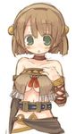  7010 breasts brown_hair copyright_request green_eyes large_breasts lowres solo 