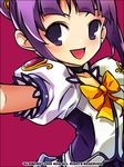  2008 aisha_(elsword) copyright_name elsword high_magician_(elsword) official_art pink_background purple_eyes purple_hair ress ribbon 