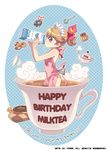  apron bf._(sogogiching) copyright_request cup drinking in_container in_cup milk minigirl naked_apron solo tea 