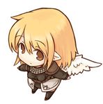  7010 brown_eyes chibi copyright_request lowres orange_hair pointy_ears solo wings 
