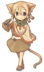  7010 animal_ears copyright_request lowres nunchaku poncho short_hair solo tail weapon 