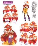  breasts bustier character_name cleavage concept_art corset from_behind grandia grandia_ii kanoe_youshi large_breasts millenia_(grandia) official_art 
