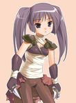 assassin_(ragnarok_online) bandages breasts cleavage dual_wielding gloves holding knife purple_eyes purple_hair ragnarok_online short_twintails small_breasts solo twintails umekichi weapon 