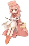  7010 benesse cape fang hat hatena_yousei pink_cape pink_hair pink_hat solo 