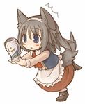  7010 animal_ears chibi copyright_request lowres maid solo tail vase 