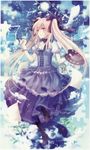  absurdres art_brush blonde_hair boots bow dress flower frills hair_bow highres huge_filesize jigsaw_puzzle long_hair nozomi_fuuten oekaki_musume original paintbrush palette puzzle solo twintails very_long_hair wrist_cuffs 