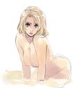  blonde_hair blue_eyes breasts large_breasts matsumoto_noriyuki nipples nude original short_hair solo 