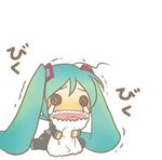  aqua_hair crying crying_with_eyes_open hatsune_miku long_hair lowres pillow solo tears trembling twintails very_long_hair vocaloid y_ojisan 