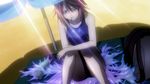  bad_deviantart_id bad_id blue_eyes light_rays one-piece_swimsuit purple_hair rosario+vampire school_swimsuit screencap shirayuki_mizore short_hair solo sunbeam sunlight swimsuit 