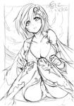  breasts cape cleavage final_fantasy final_fantasy_iv greyscale large_breasts monochrome panties rydia sitting sketch solo underwear yasakani_an 