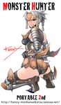  armor ass axe back black_legwear boots braid breasts brown_legwear chain covered_nipples crop_top drill_hair from_behind full_body gloves hair_intakes hands_on_hips headband high_heels kenzy kuroobi_(armor) looking_at_viewer looking_back medium_breasts monster_hunter monster_hunter_portable monster_hunter_portable_2nd panties pleated_skirt ponytail shoes short_hair sideboob signature silver_hair simple_background skirt smile solo spiked_hair spikes spread_legs squatting thigh_boots thighhighs thighs tiptoes twin_braids underwear weapon 