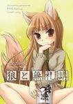  animal_ears bottle bottomless holo ikuta_takanon indian_style long_hair sitting solo spice_and_wolf spread_legs tail 