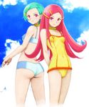  anemone anemone_(eureka_seven) ass blue_hair cameltoe eureka long_hair pink_eyes pink_hair seven swimsuit 