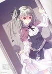  belt copyright_request dress dress_lift gothic_lolita highres lolita_fashion one_side_up ruroo scan shawl solo 