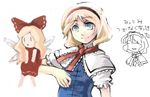  alice_margatroid blonde_hair blue_eyes capelet doll hairband ribbon shanghai_doll short_hair sketch smile solo tako_(plastic_protein) touhou 