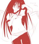  artist_request blush breasts double_vertical_stripe gym_uniform komori_kiri long_hair medium_breasts monochrome panties sayonara_zetsubou_sensei solo underwear very_long_hair 