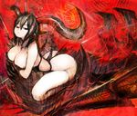  ass breasts cleavage demon_girl horns huge_breasts kodama_yuuki original solo 