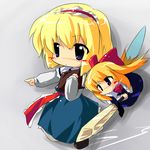  alice_margatroid blonde_hair chibi oka_(bananashoe) shanghai_doll short_hair solo sword touhou weapon 