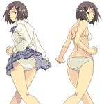  artist_request bra copyright_request lingerie lowres multiple_girls oekaki panties school_uniform underwear underwear_only 