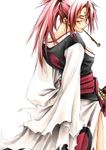  artist_request baiken closed_eyes facial_mark forehead_mark from_behind guilty_gear japanese_clothes kataginu kimono kiseru looking_back pink_hair pipe pipe_in_mouth ponytail simple_background solo tattoo white_background 