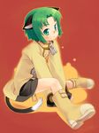  animal_ears bad_id bad_pixiv_id cat_ears cat_tail copyright_request green_eyes green_hair mizuki_kotora solo tail 