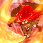  alastor_(shakugan_no_shana) cape fire hairu jewelry long_hair lowres open_mouth pendant red_hair shakugan_no_shana shana sword weapon 