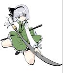  bangs konpaku_youmu solo sword touhou weapon yakepu 