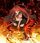  alastor_(shakugan_no_shana) jewelry pendant red_hair sazame school_uniform shakugan_no_shana shana sword thighhighs weapon 