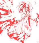  looking_at_viewer monochrome red remilia_scarlet shunsei_(muratou) solo touhou 