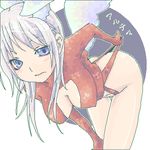  artist_request breasts cleavage final_fantasy final_fantasy_tactics head_wings large_breasts leotard lowres oekaki red_leotard solo ultima_(fft) white_hair wings 