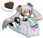  anger_core bad_source boots cake cake_core curiosity_core detached_sleeves food glados hairpods heart heterochromia ichi_kazu long_hair morality_core pastry personality_core personification portal portal_(series) skirt solo spoilers thigh_boots thighhighs twintails weighted_companion_cube white_hair zettai_ryouiki 