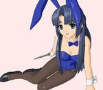  3d animal_ears asakura_ryouko bunny_ears bunnysuit cel_shading hokusen knife pantyhose solo suzumiya_haruhi_no_yuuutsu 