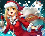  :d alicia_florence aria aria_pokoteng bad_id bad_pixiv_id blonde_hair blue_eyes braid capelet christmas gloves hat hirokiku long_hair open_mouth red_capelet red_gloves sack santa_costume santa_hat sidelocks smile solo 