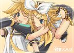  1girl bad_id bad_pixiv_id brother_and_sister hamoto kagamine_len kagamine_rin siblings twins vocaloid 